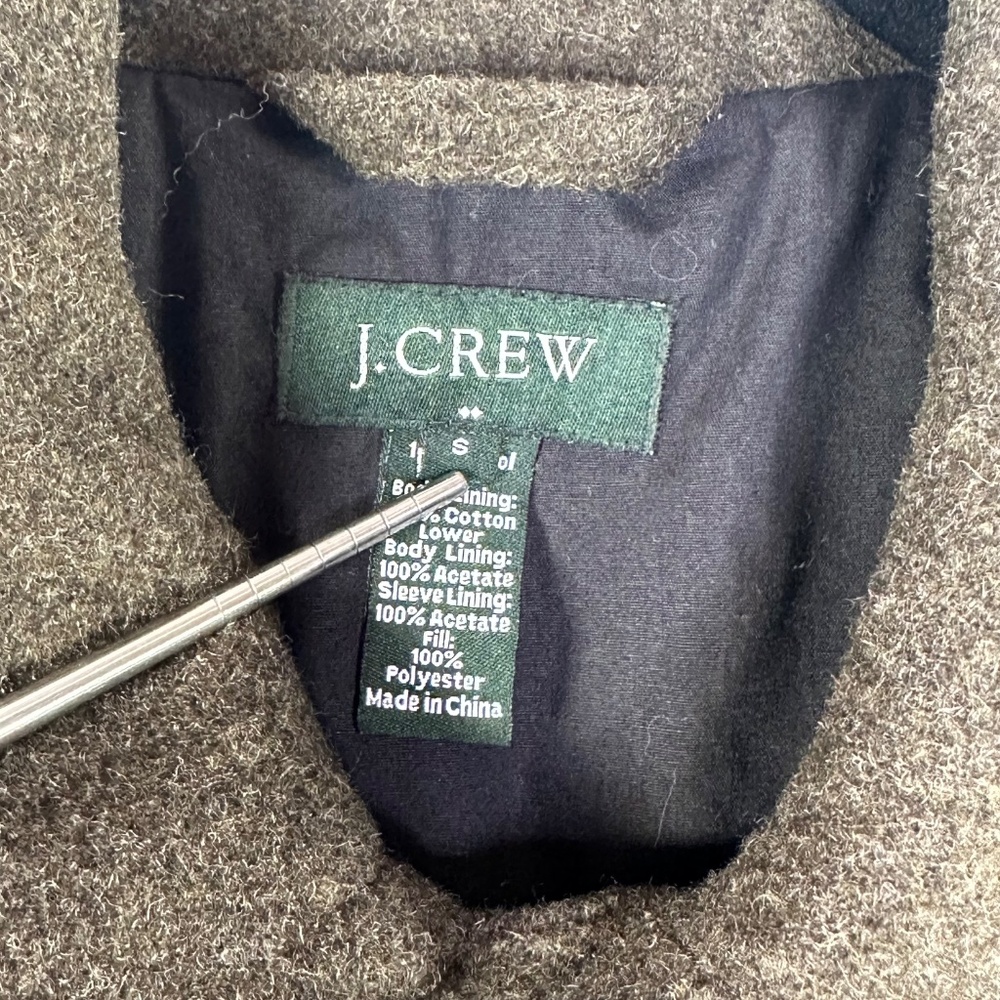 J. Crew Men's Uniform Olive Green Insulated Wool Jacket Size S - Picture 4 of 11